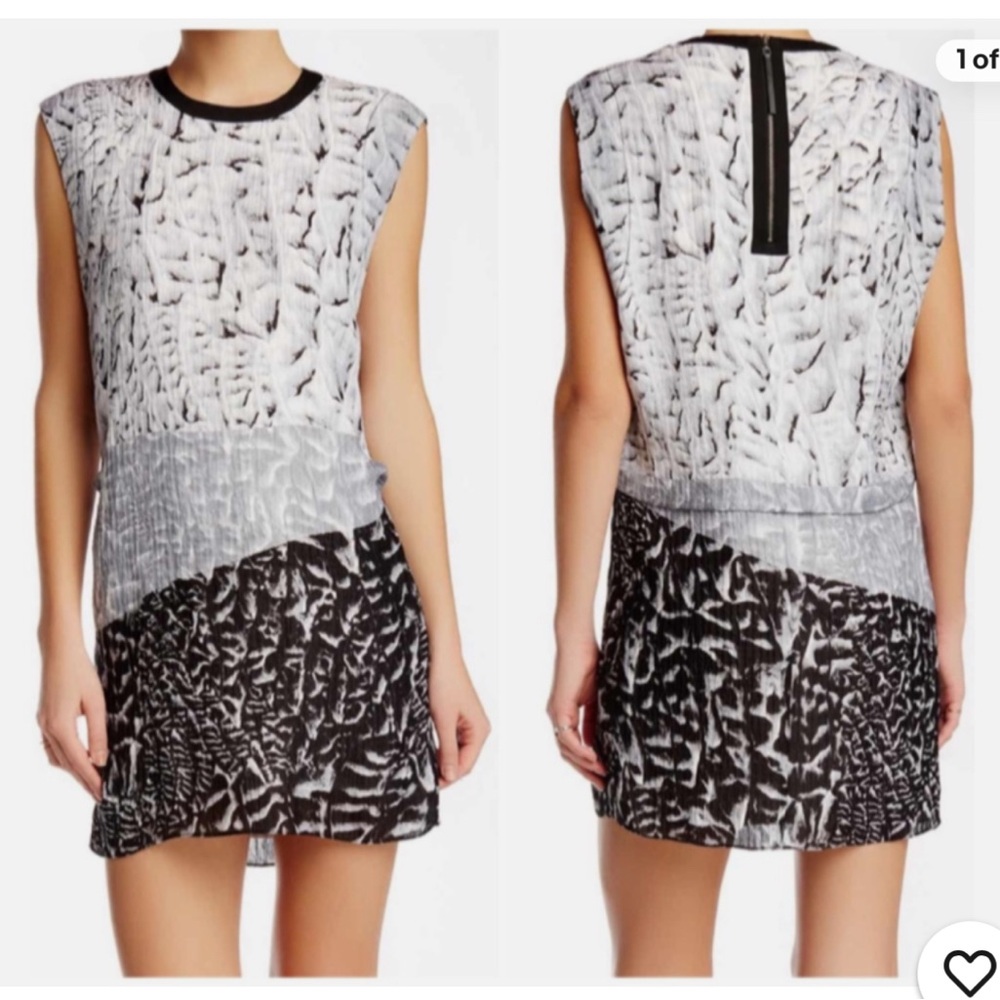 Helmut Lang Monochrome Textured Mini Dress
